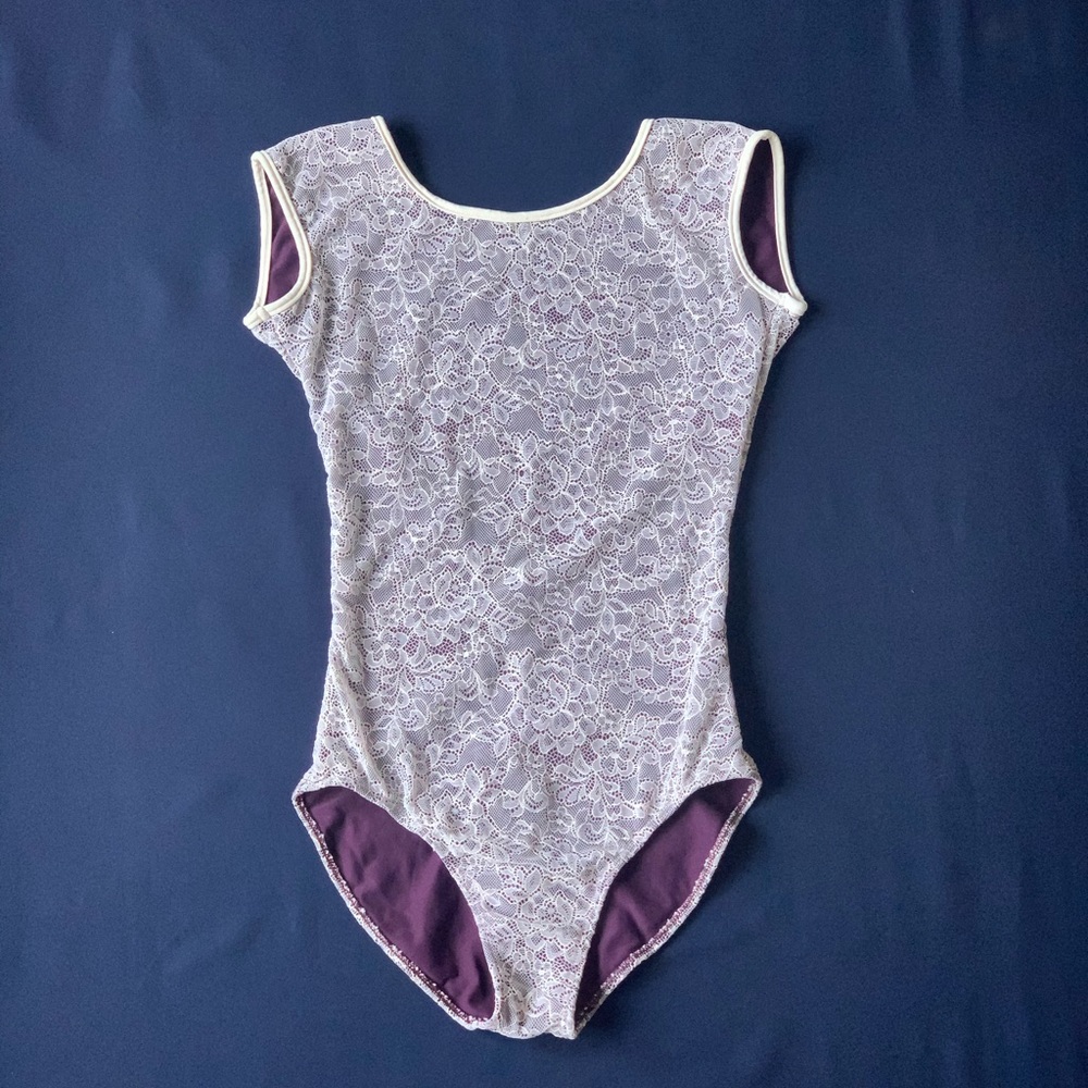 Purple (white laced) leotard
